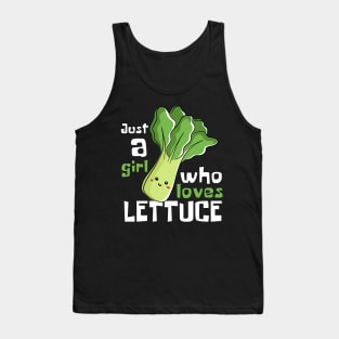 Lettuce Love: Just a Girl with a Leafy Heart Tank Top